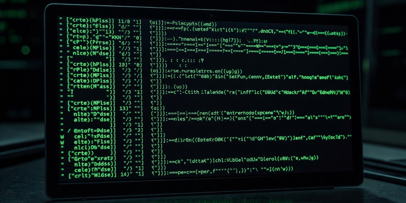 Close-up of a monospace terminal window with command output glowing green against a dark screen